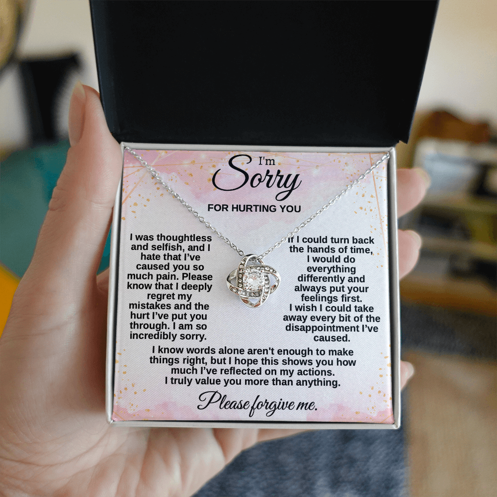 Apology Gift for Her, I'm Sorry Necklace for Girlfriend, Please Forgive Me Jewelry, Meaningful Gift for Wife after Fight, Heartfelt Message Card