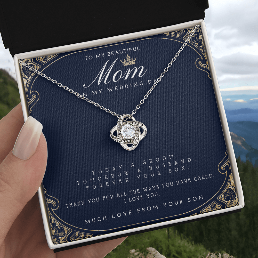 Mother of the Groom Gift from Son - Meaningful Wedding Necklace for Mom