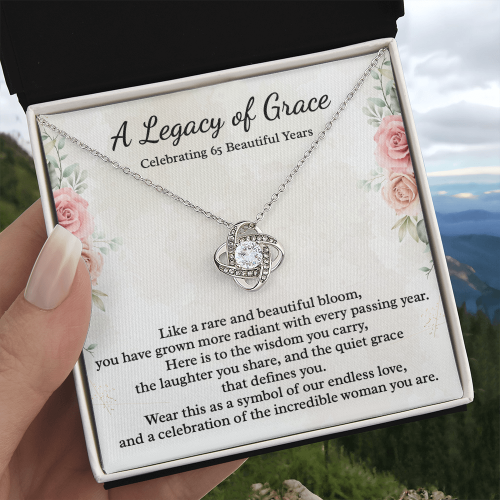 65th Birthday Gift for Women, 14k White Gold Necklace, A Legacy of Grace Jewelry