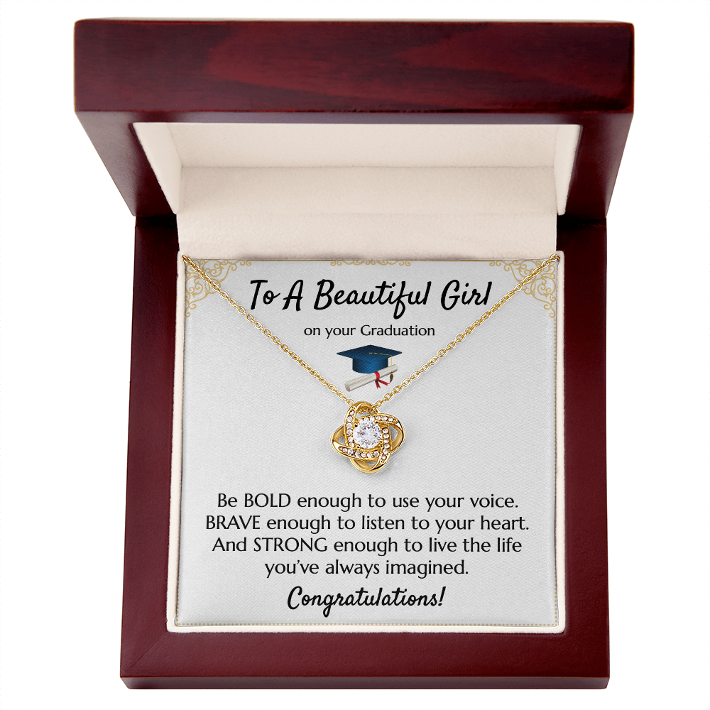 Empowering Graduation Jewelry - Bold Brave Strong Necklace Gift for Daughter or Granddaughter