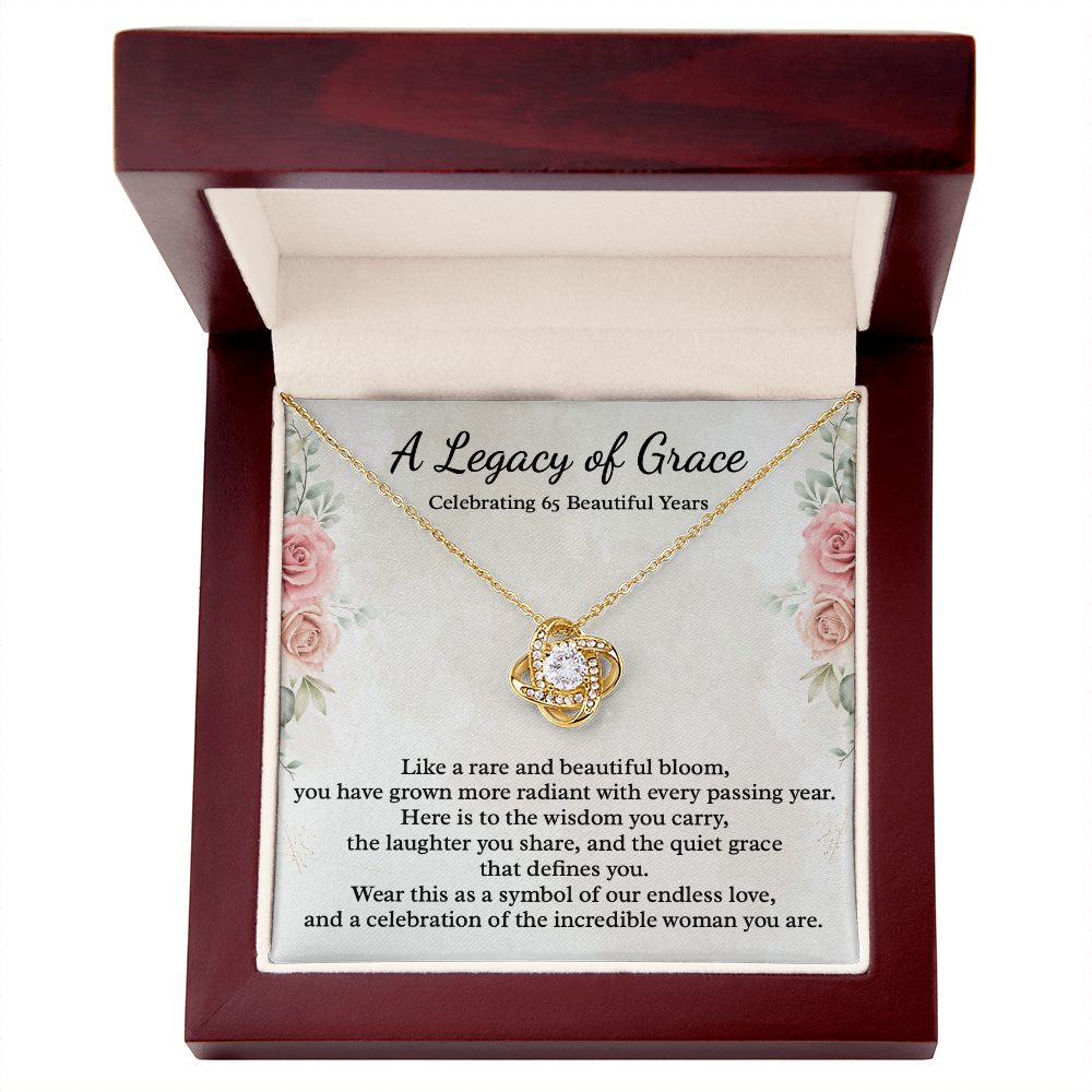 65th Birthday Gift for Women, 14k White Gold Necklace, A Legacy of Grace Jewelry