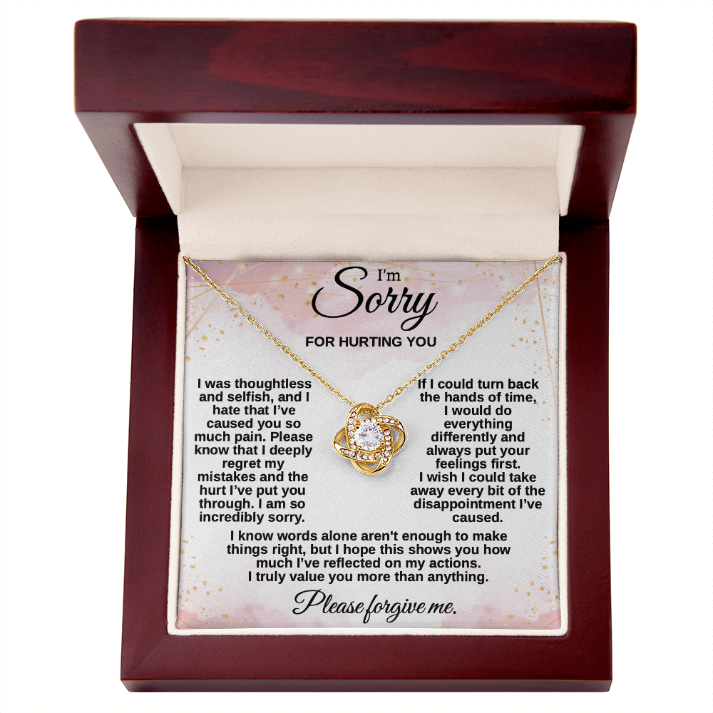 Apology Gift for Her, I'm Sorry Necklace for Girlfriend, Please Forgive Me Jewelry, Meaningful Gift for Wife after Fight, Heartfelt Message Card