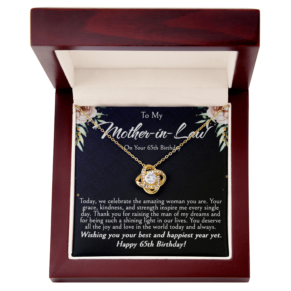 Mother-in-Law 65th Birthday Gift | Love Knot Necklace | Elegant Jewelry Gift for Mom-in-Law