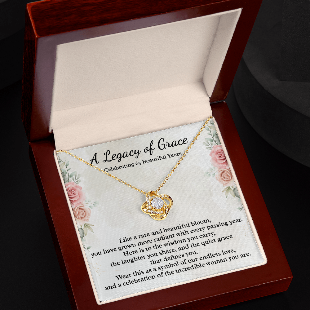 65th Birthday Gift for Women, 14k White Gold Necklace, A Legacy of Grace Jewelry