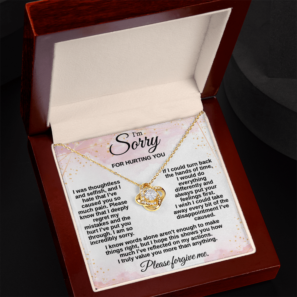 Apology Gift for Her, I'm Sorry Necklace for Girlfriend, Please Forgive Me Jewelry, Meaningful Gift for Wife after Fight, Heartfelt Message Card