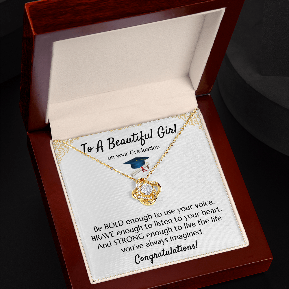 Empowering Graduation Jewelry - Bold Brave Strong Necklace Gift for Daughter or Granddaughter