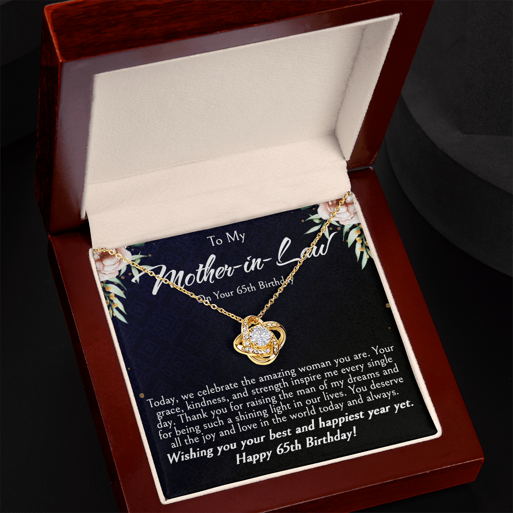 Mother-in-Law 65th Birthday Gift | Love Knot Necklace | Elegant Jewelry Gift for Mom-in-Law