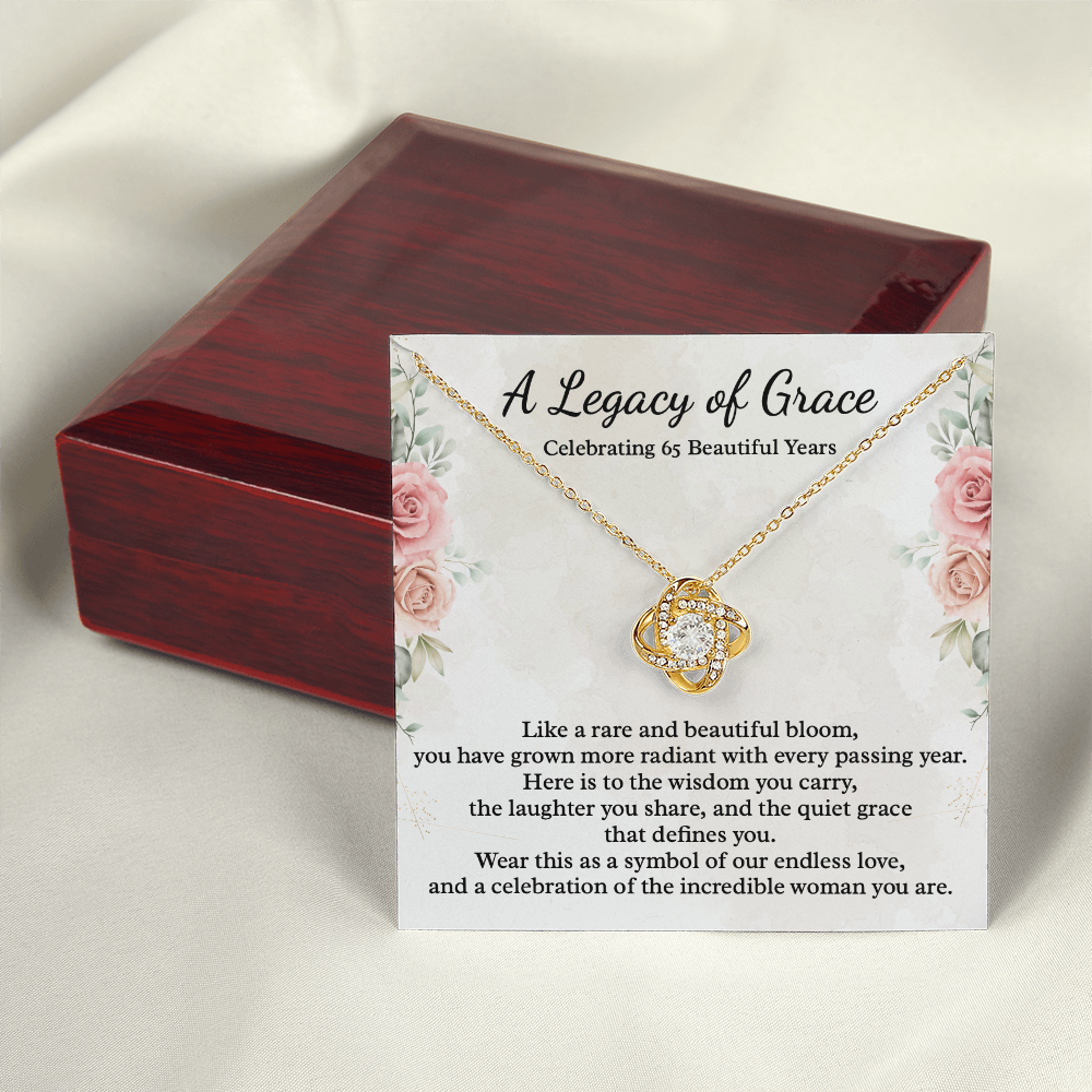 65th Birthday Gift for Women, 14k White Gold Necklace, A Legacy of Grace Jewelry