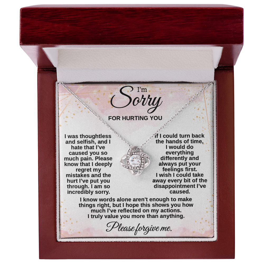 Apology Gift for Her, I'm Sorry Necklace for Girlfriend, Please Forgive Me Jewelry, Meaningful Gift for Wife after Fight, Heartfelt Message Card