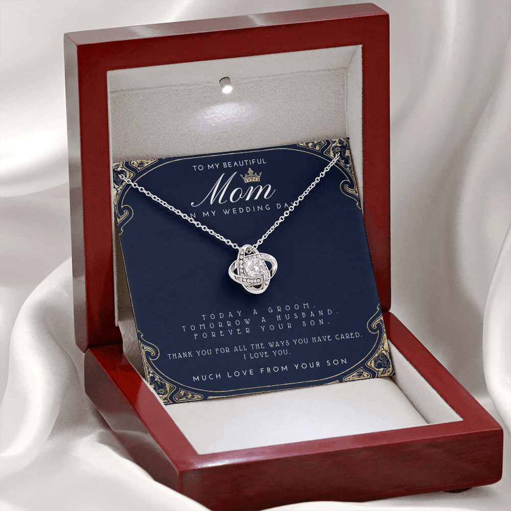 Mother of the Groom Gift from Son - Meaningful Wedding Necklace for Mom