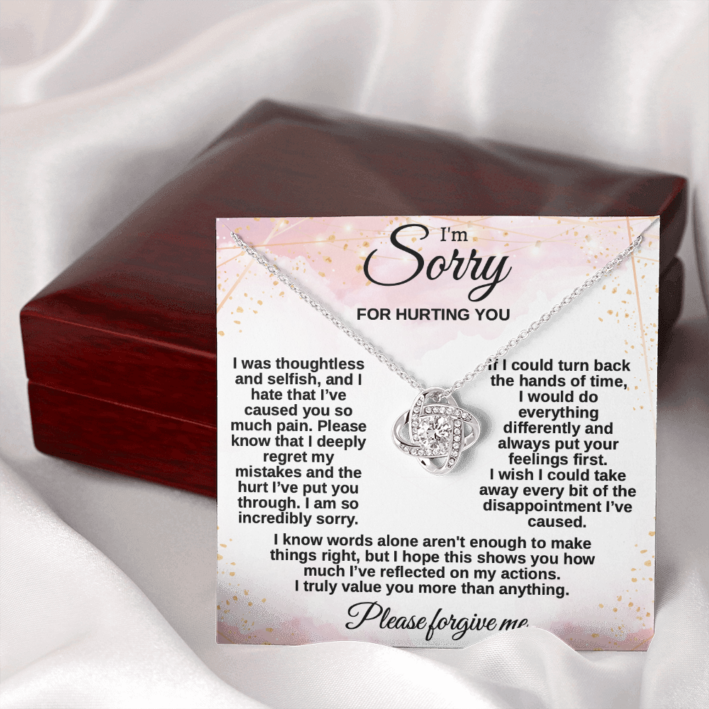 Apology Gift for Her, I'm Sorry Necklace for Girlfriend, Please Forgive Me Jewelry, Meaningful Gift for Wife after Fight, Heartfelt Message Card