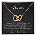 To Our Daughter — Interlocking Hearts Necklace from Mom & Dad | Wedding Gift