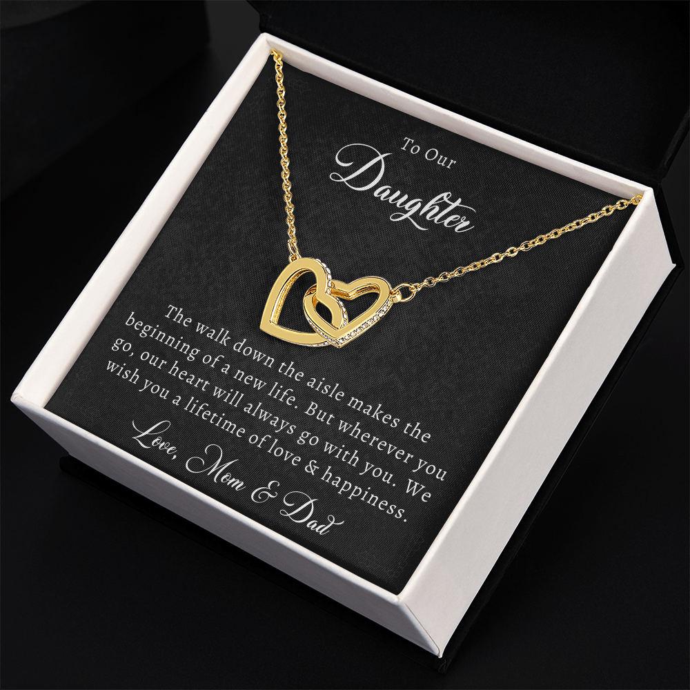 To Our Daughter — Interlocking Hearts Necklace from Mom & Dad | Wedding Gift