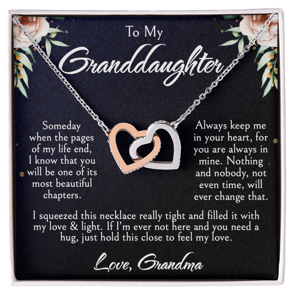 To My Granddaughter Necklace, Granddaughter Gifts From Grandma, Mother's Day, Birthday, Graduation Gifts with LED Box & Message Card