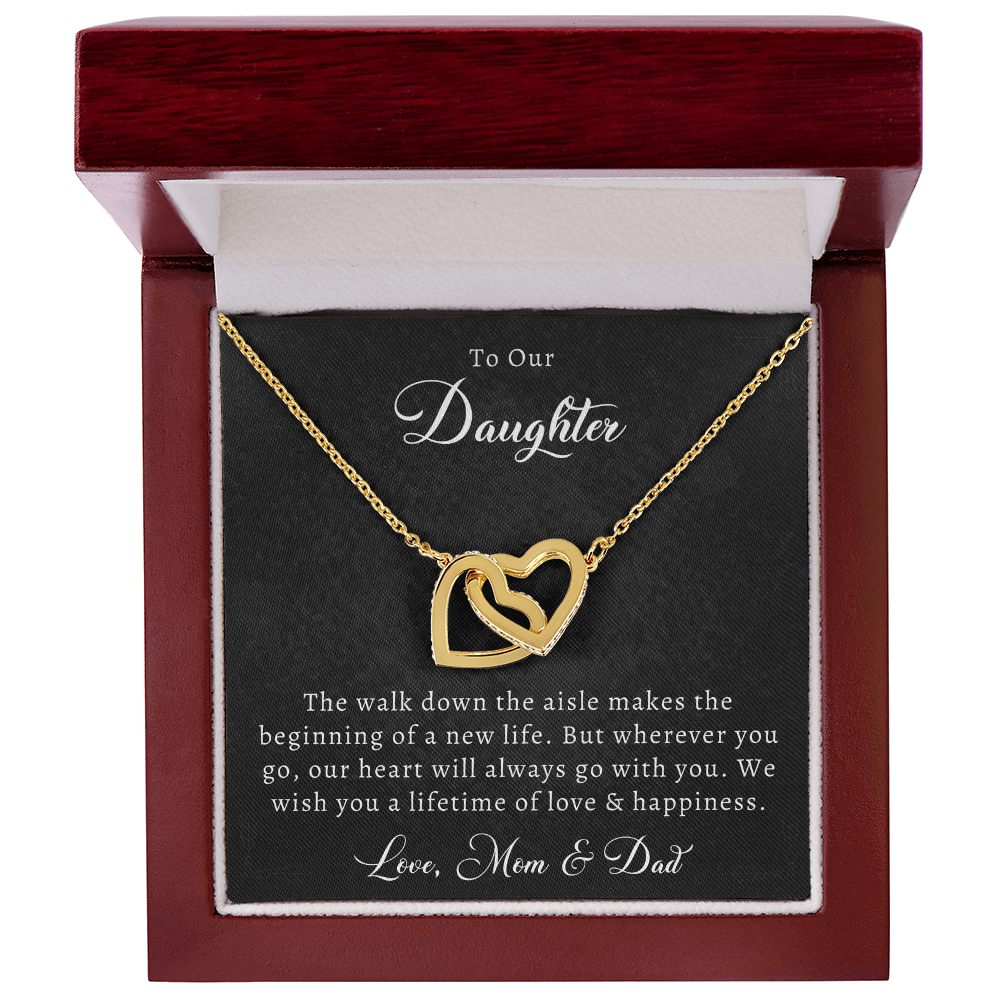 To Our Daughter — Interlocking Hearts Necklace from Mom & Dad | Wedding Gift