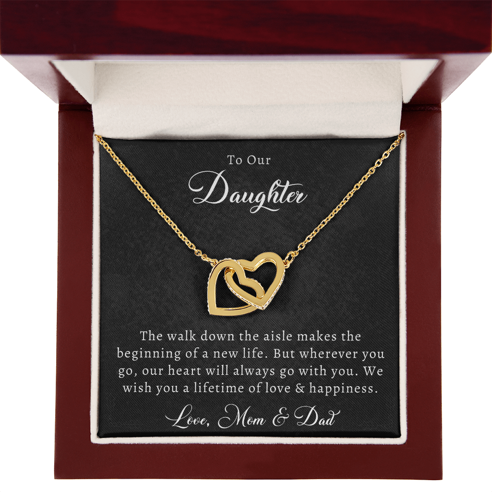 To Our Daughter — Interlocking Hearts Necklace from Mom & Dad | Wedding Gift