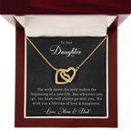 To Our Daughter — Interlocking Hearts Necklace from Mom & Dad | Wedding Gift