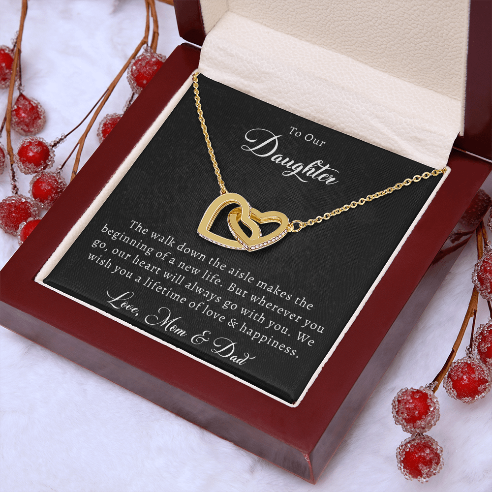 To Our Daughter — Interlocking Hearts Necklace from Mom & Dad | Wedding Gift