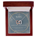 25 Year Anniversary Gift For Wife - Interlocking Hearts Necklace