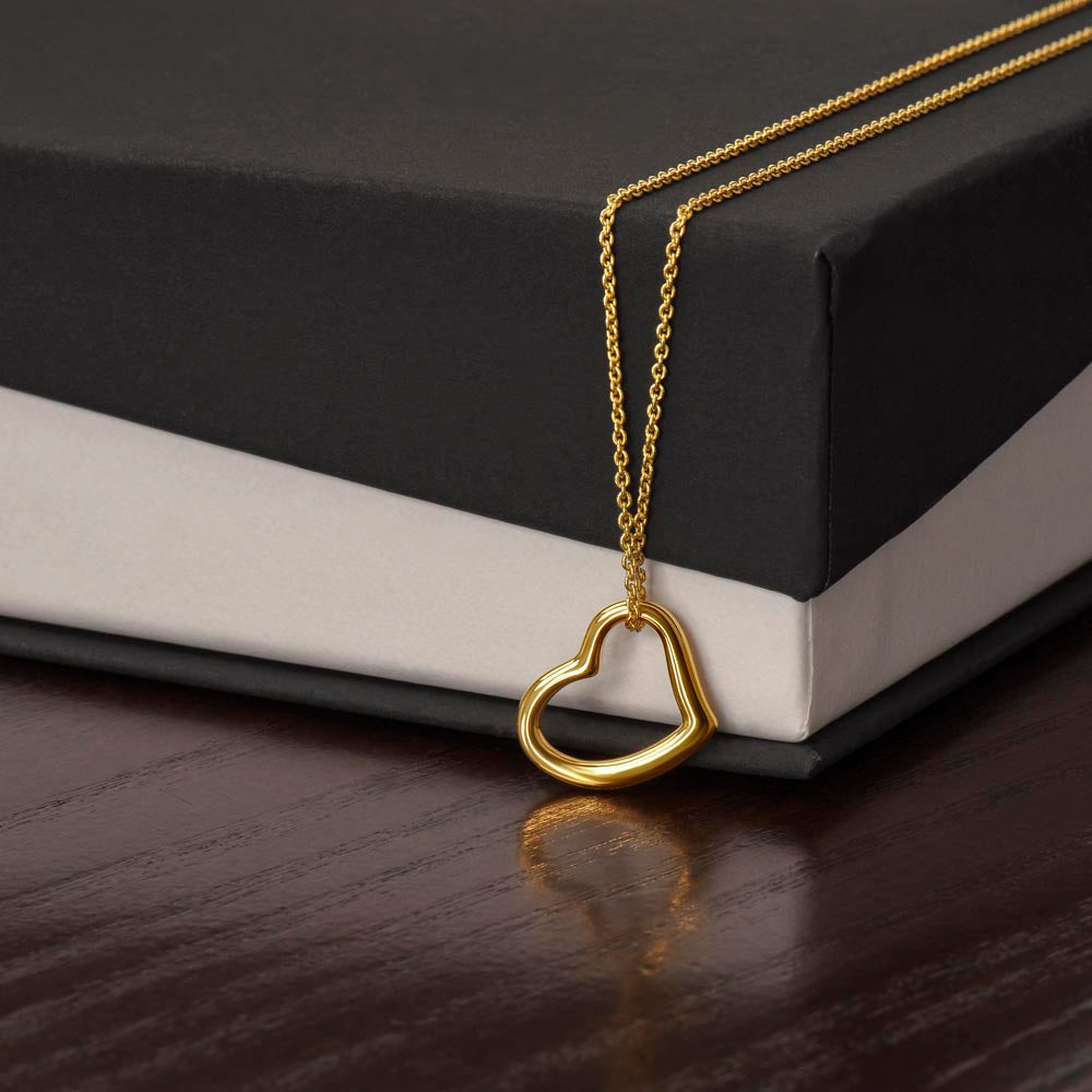 Delicate Heart Necklace – Timeless Love Gift in 18K Yellow Gold Over Sterling Silver