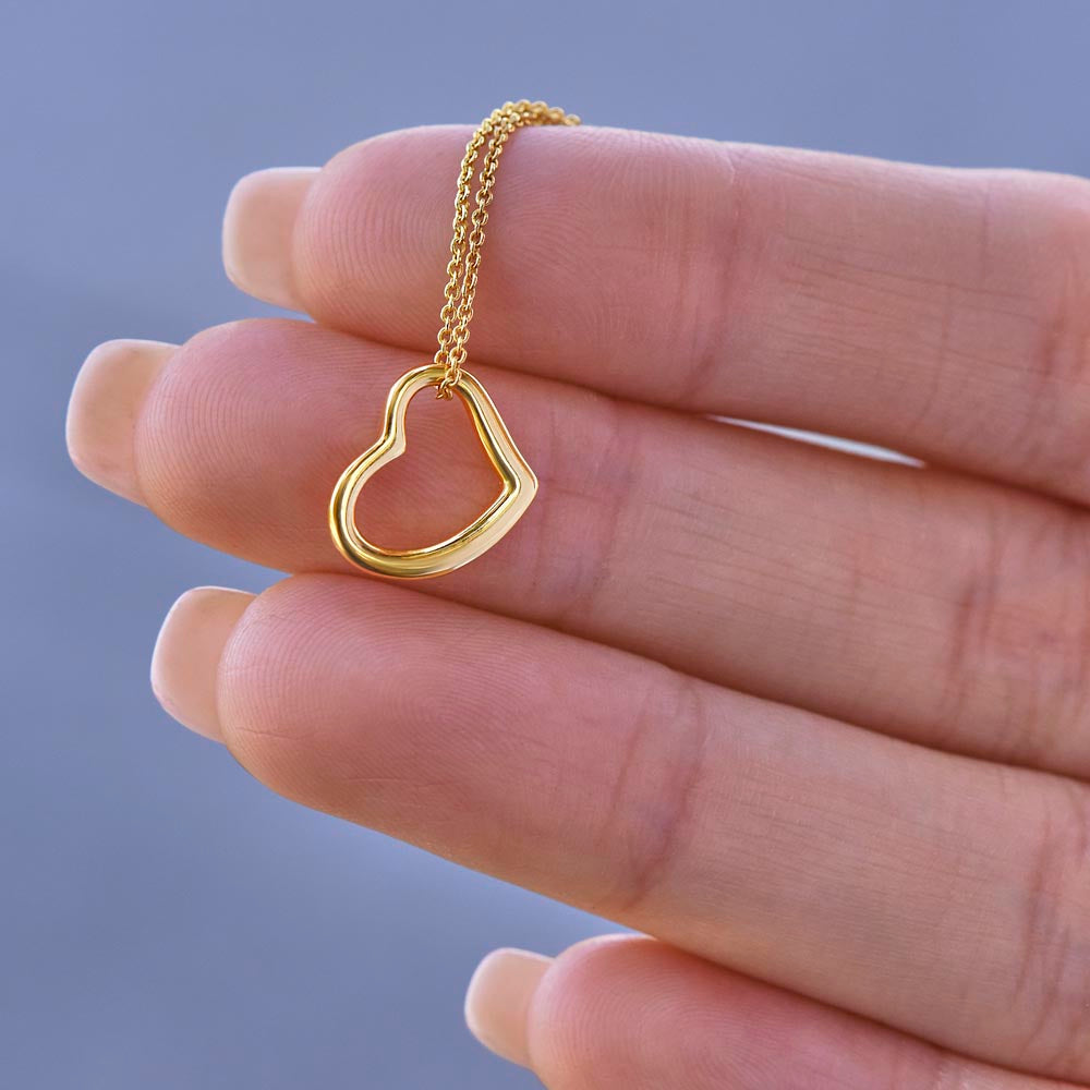 Delicate Heart Necklace – Timeless Love Gift in 18K Yellow Gold Over Sterling Silver