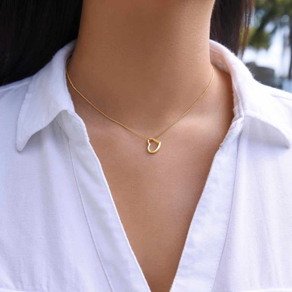 Delicate Heart Necklace – Timeless Love Gift in 18K Yellow Gold Over Sterling Silver