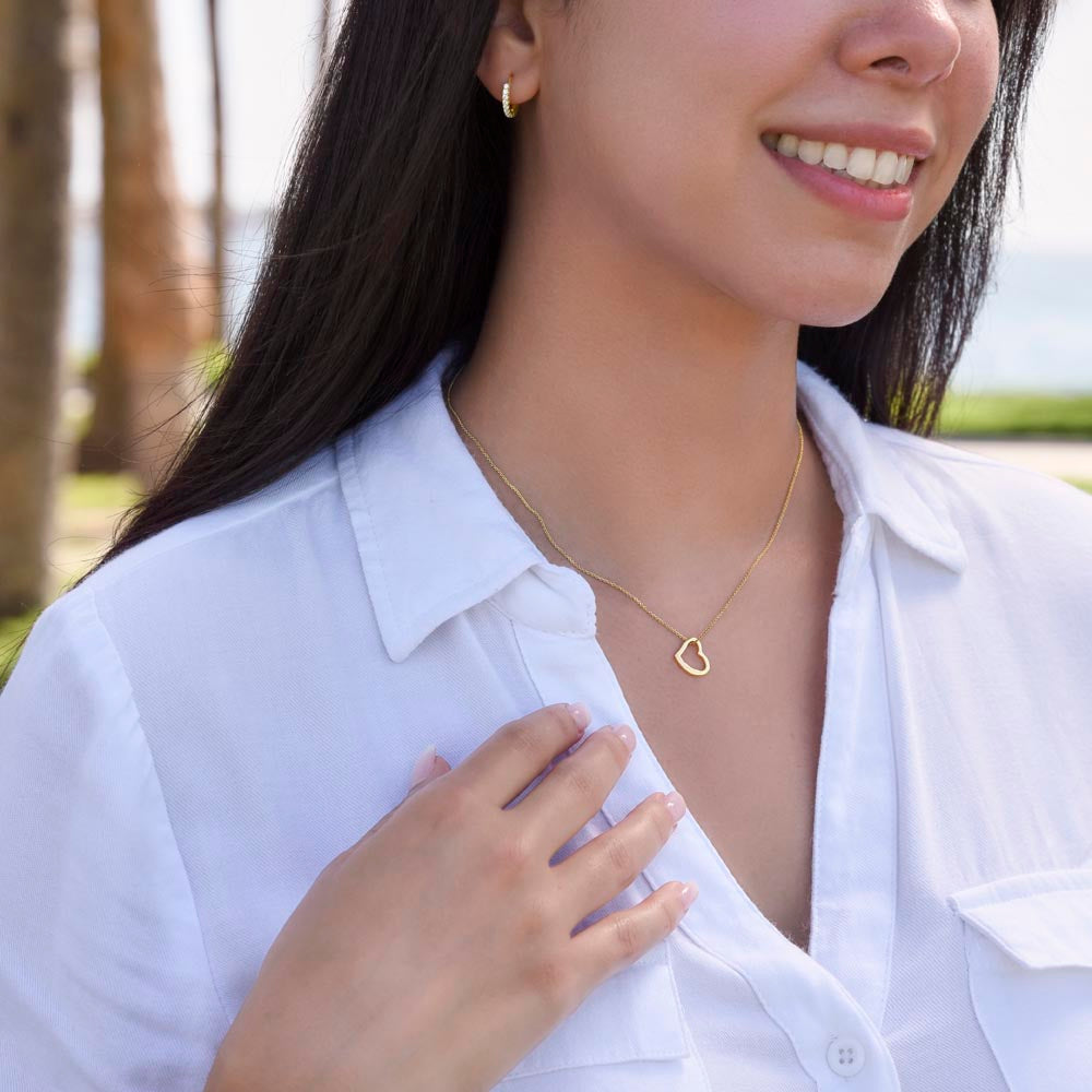 Delicate Heart Necklace – Timeless Love Gift in 18K Yellow Gold Over Sterling Silver