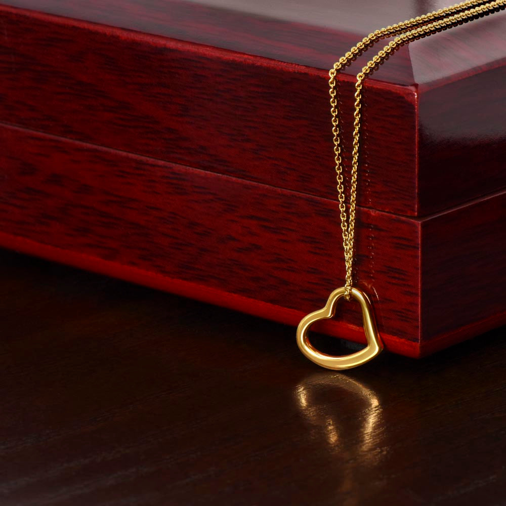 Delicate Heart Necklace – Timeless Love Gift in 18K Yellow Gold Over Sterling Silver