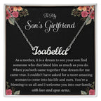Meaningful Gift for Son's Girlfriend - Best Birthday & Christmas Gift - Jewelry Gift Box Included - Name Necklace