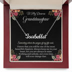 Granddaughter Gift from Grandma & Grandpa, Personalized Name Necklace, To My Granddaughter Message Card, Christmas Gift for Granddaughter
