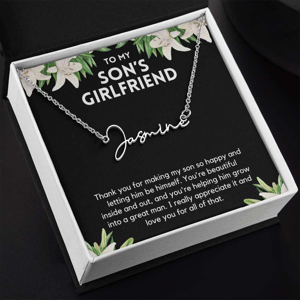 Personalized Son's Girlfriend Necklace - Perfect Gift Ideas for Christmas, Birthdays,  Valentines