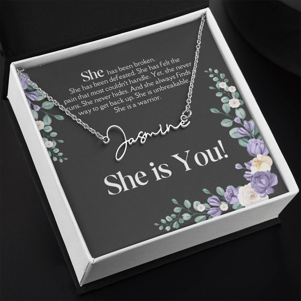 Personalized Name Necklace: Empowering Women with Inspirational Strength, Infertility Support, and Cancer Warrior Gifts