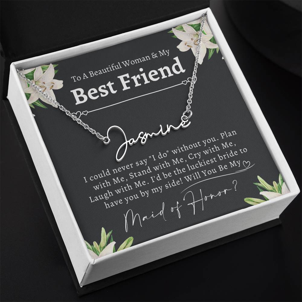 Personalized Maid of Honor Proposal Necklace, Will You Be My Maid of Honor, Maid of Honor Jewelry, I can't say I do without you