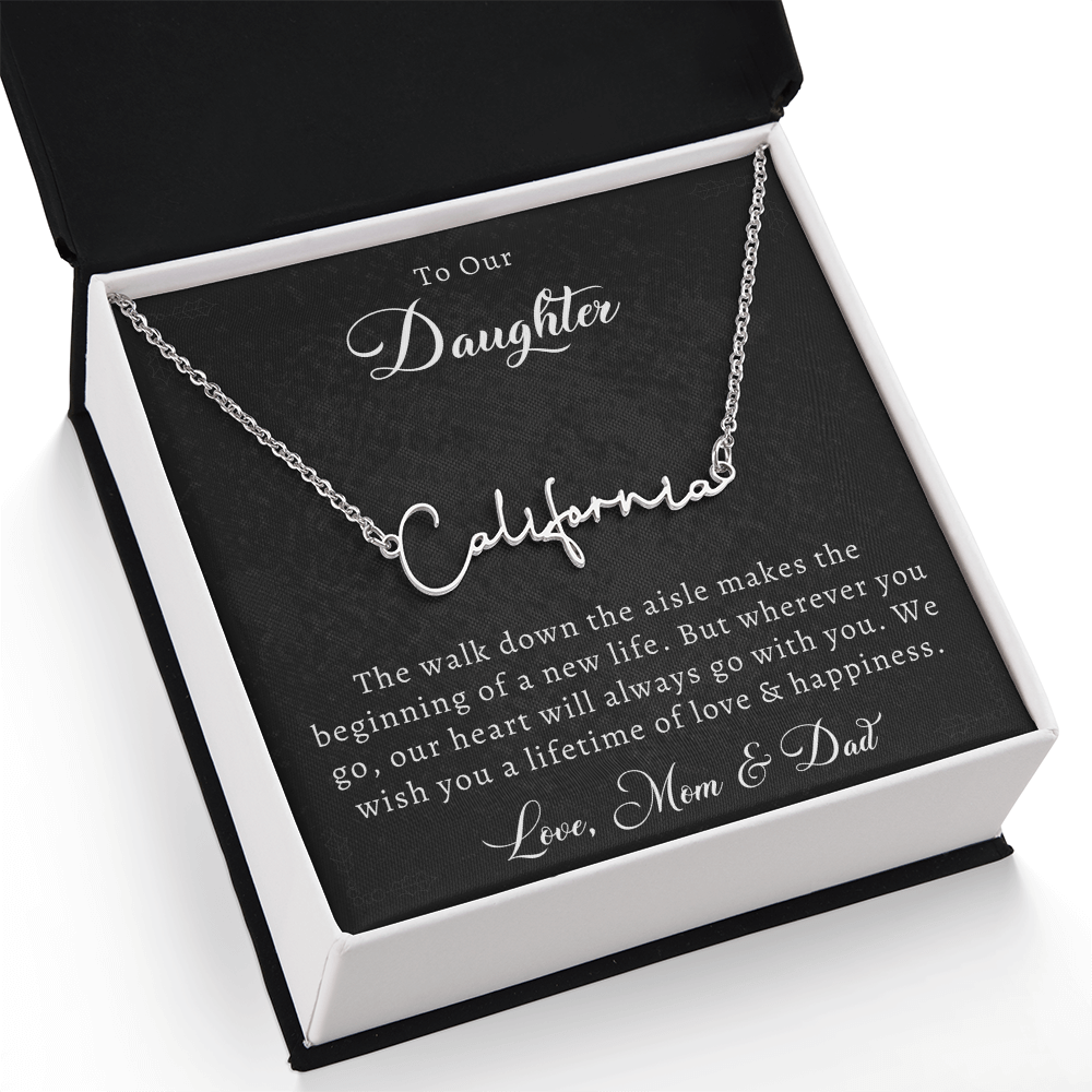 Wedding Name Necklace for Daughter