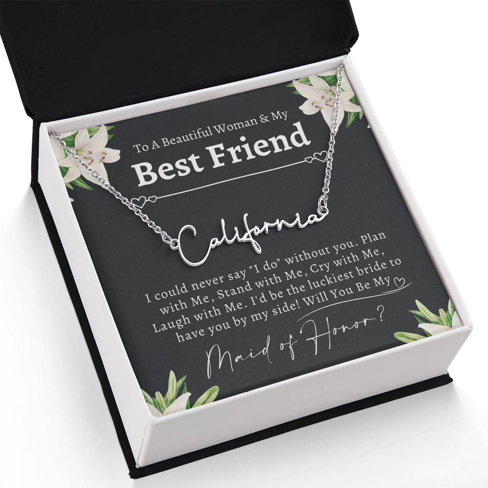 Personalized Maid of Honor Proposal Necklace, Will You Be My Maid of Honor, Maid of Honor Jewelry, I can't say I do without you