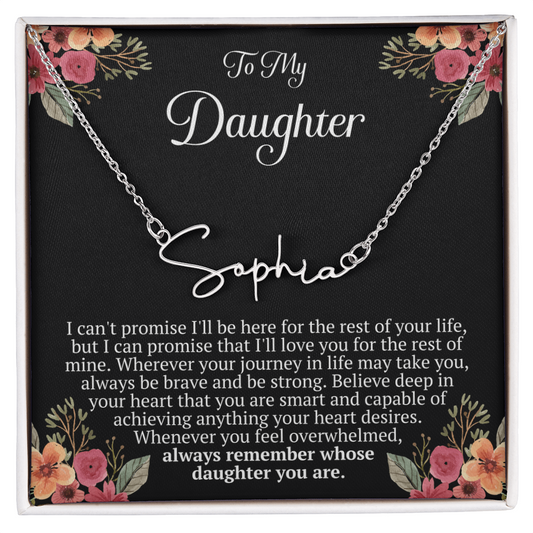 To My Daughter – “Remember Whose Daughter You Are” Personalized Name Necklace