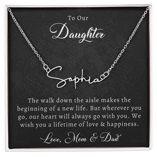 Wedding Name Necklace for Daughter
