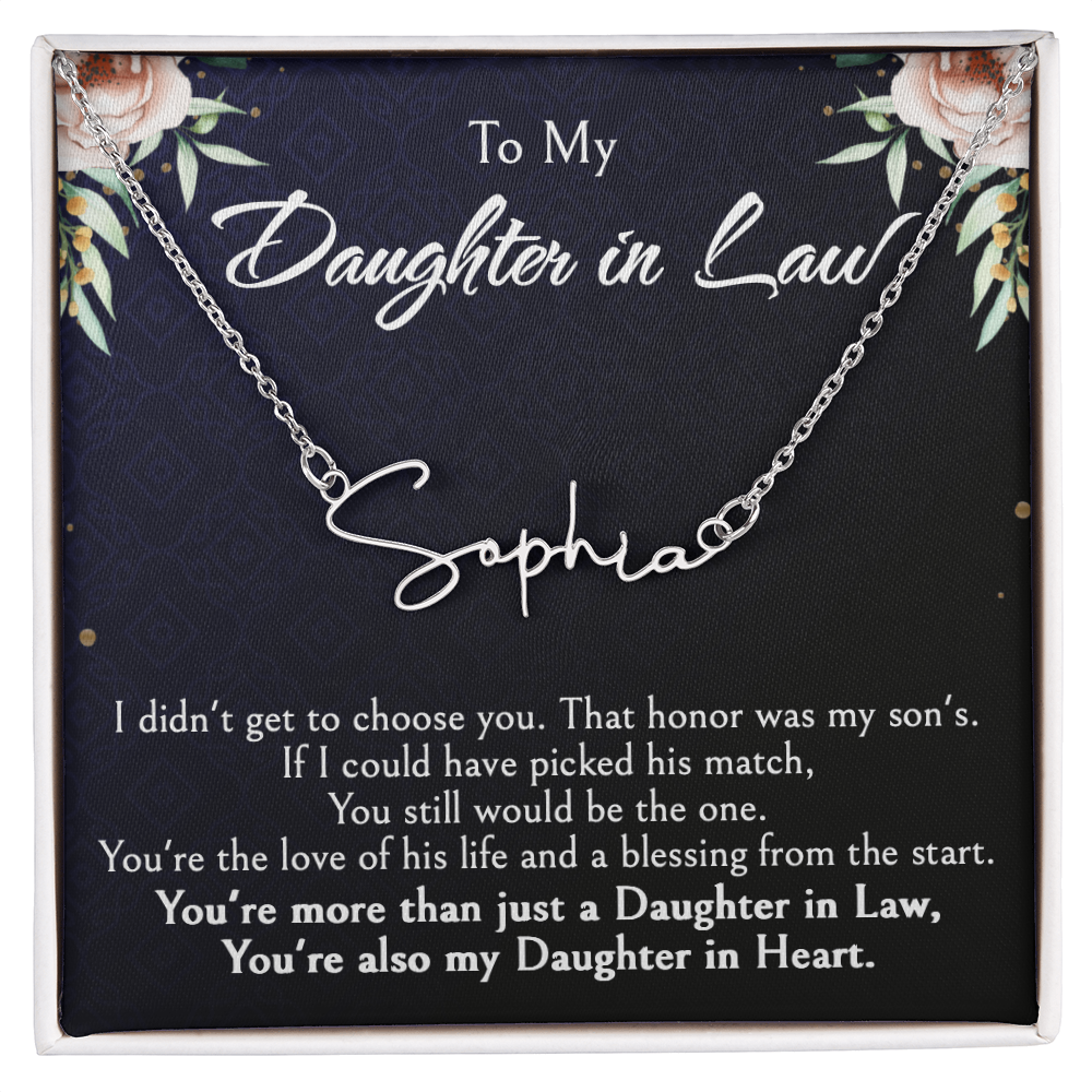 Custom Name Jewelry Gift for Daughter-in-Law, Meaningful Bonus Daughter Gift from Mother-in-Law, Personalized Pendant with Message Box