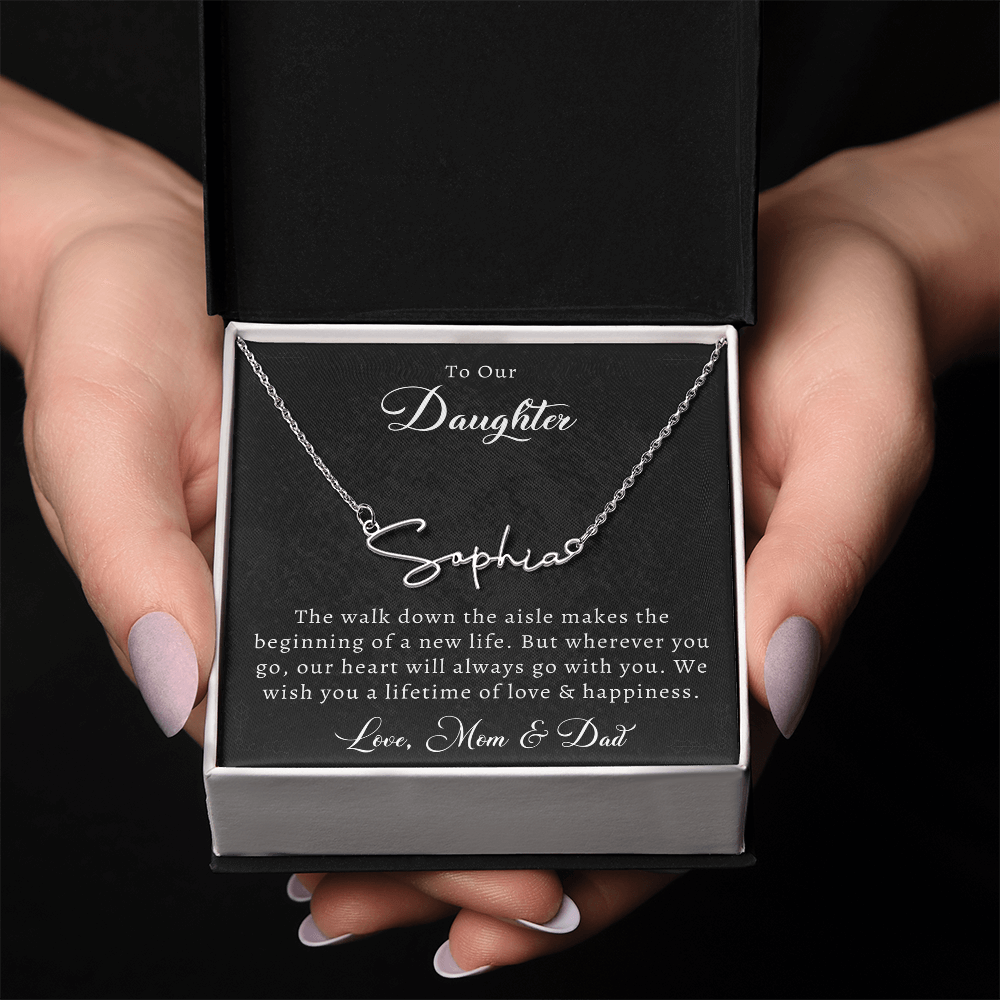 Wedding Name Necklace for Daughter