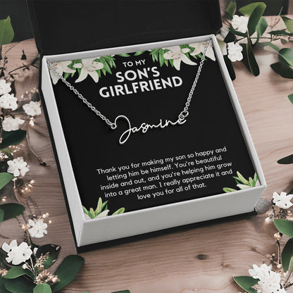 Personalized Son's Girlfriend Necklace - Perfect Gift Ideas for Christmas, Birthdays,  Valentines