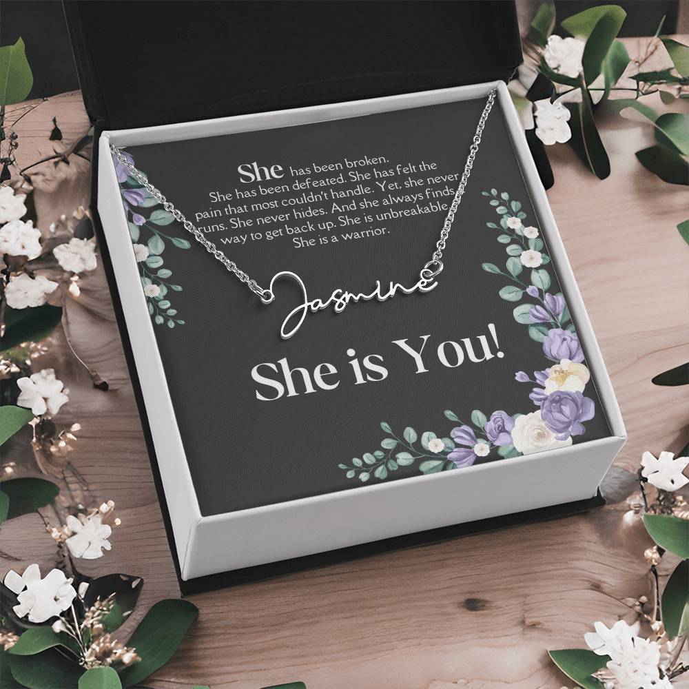 Personalized Name Necklace: Empowering Women with Inspirational Strength, Infertility Support, and Cancer Warrior Gifts