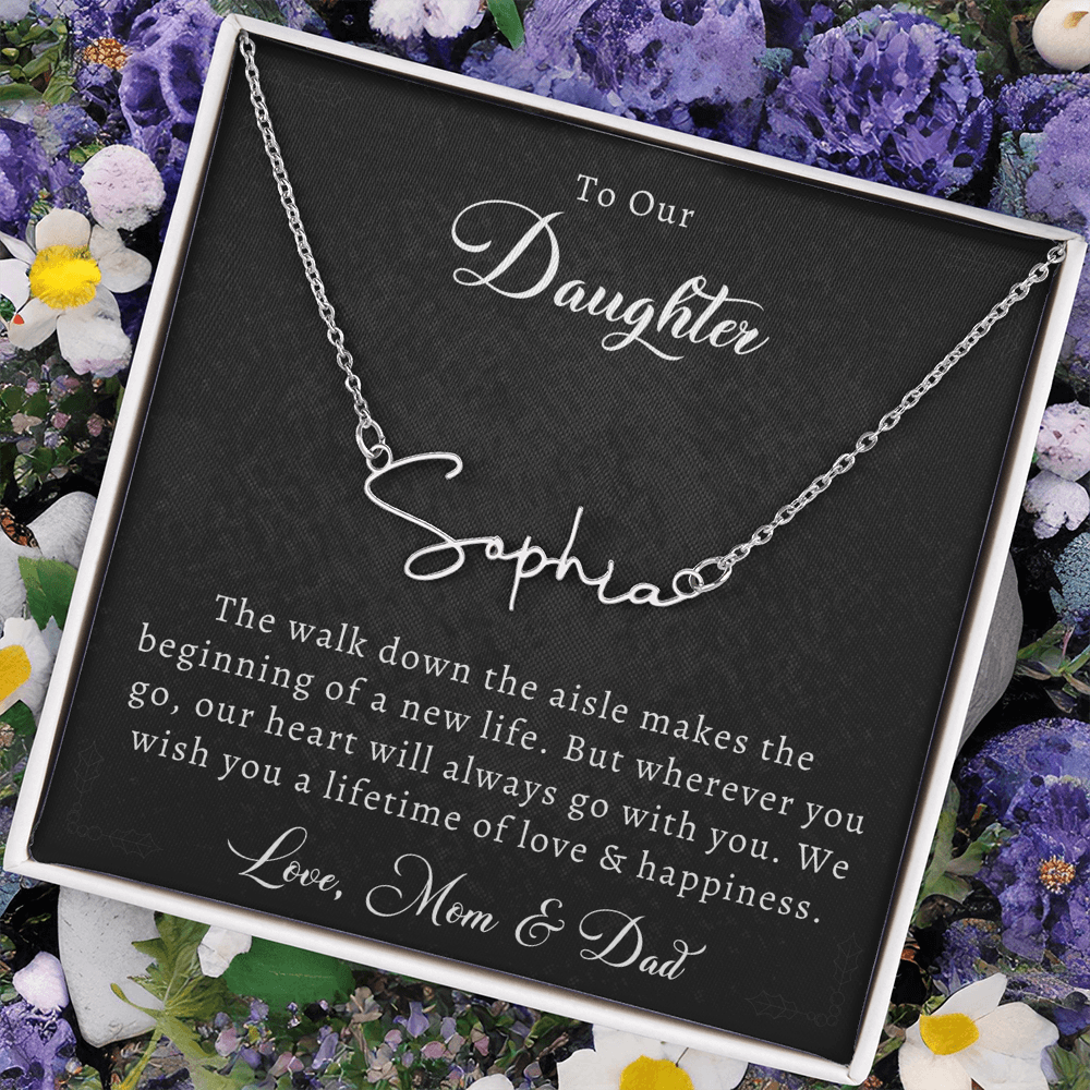 Wedding Name Necklace for Daughter