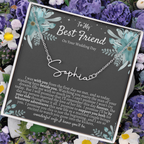 To My Best Friend On Your Wedding Day – Personalized Name Necklace, Custom Wedding Gift for Bride, Best Friend Wedding Jewelry, Made in USA
