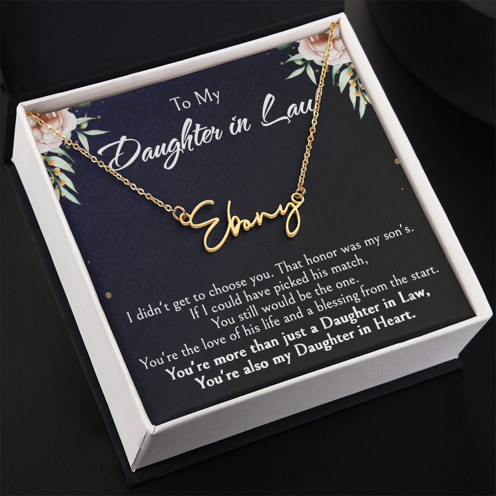 Custom Name Jewelry Gift for Daughter-in-Law, Meaningful Bonus Daughter Gift from Mother-in-Law, Personalized Pendant with Message Box