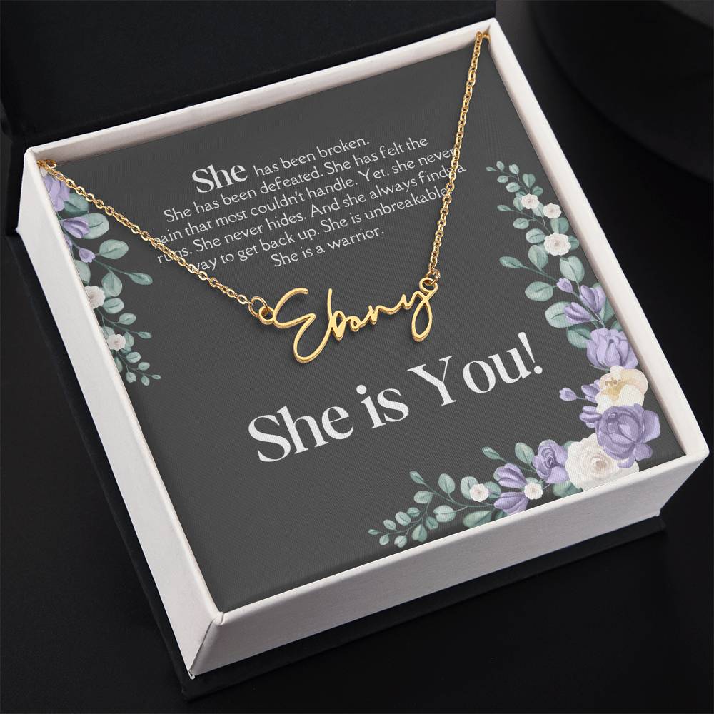 Personalized Name Necklace: Empowering Women with Inspirational Strength, Infertility Support, and Cancer Warrior Gifts