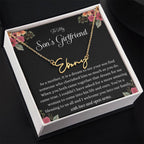 Meaningful Gift for Son's Girlfriend - Best Birthday & Christmas Gift - Jewelry Gift Box Included - Name Necklace