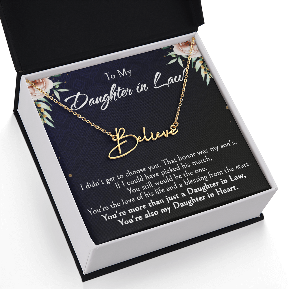 Custom Name Jewelry Gift for Daughter-in-Law, Meaningful Bonus Daughter Gift from Mother-in-Law, Personalized Pendant with Message Box