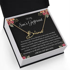 Meaningful Gift for Son's Girlfriend - Best Birthday & Christmas Gift - Jewelry Gift Box Included - Name Necklace