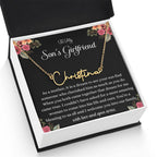 Meaningful Gift for Son's Girlfriend - Best Birthday & Christmas Gift - Jewelry Gift Box Included - Name Necklace