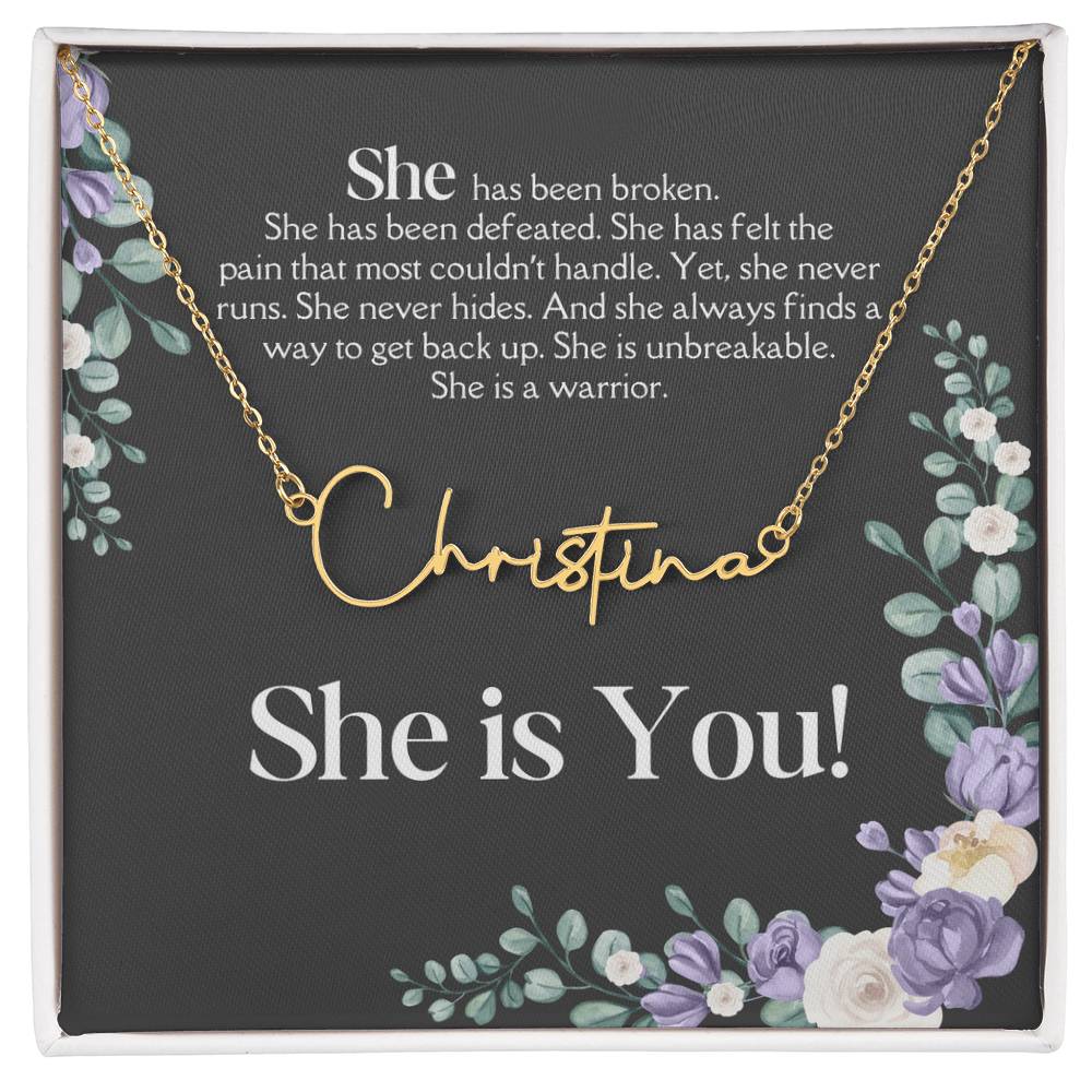Personalized Name Necklace: Empowering Women with Inspirational Strength, Infertility Support, and Cancer Warrior Gifts